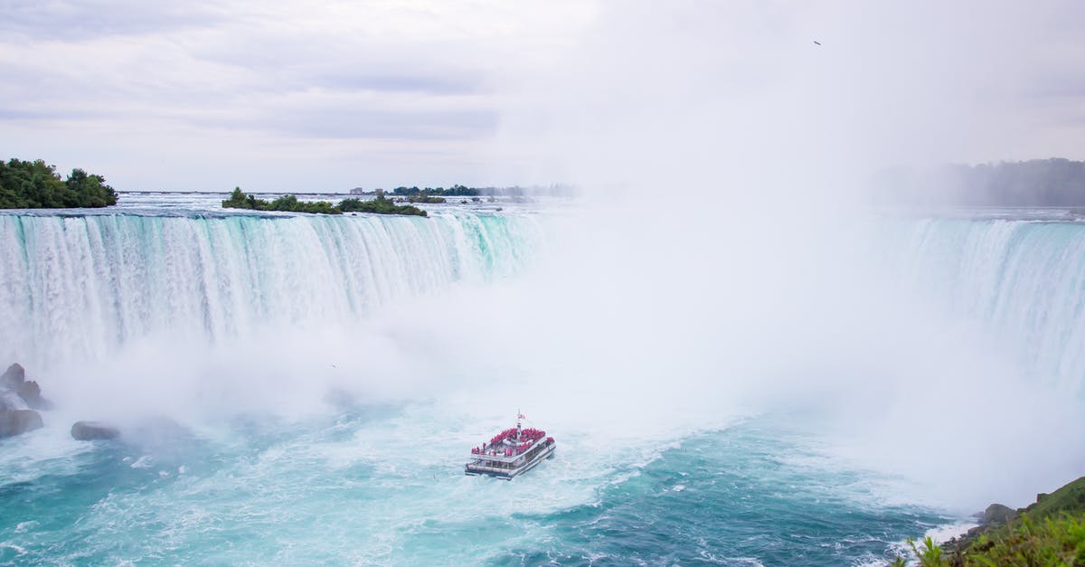 Applying for Canada visitor visa while extension of stay in US pending - Splashing Niagara Falls and yacht sailing on river