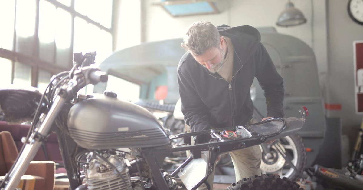 Applying for ESTA while changing jobs - Man in Gray Suit Jacket Standing Near Motorcycle