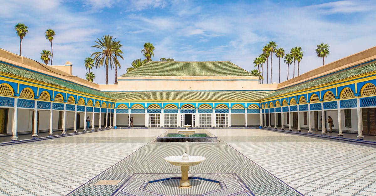 Availability of ATMs and exchange places in Morocco - Bahia Palace in Marrakesh, Morocco Availability of ATMs and exchange places in Morocco - Bahia Palace in Marrakesh, Morocco
