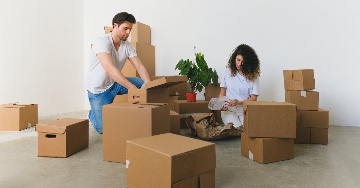 Begin flight in a different timezone where visa has not started yet [duplicate] - Couple unpacking carton boxes with household in new apartment