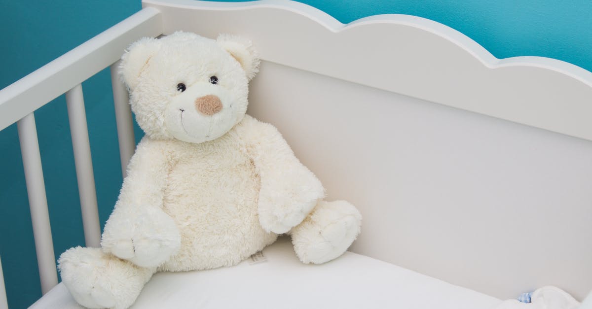 Below standard baby crib - White Bear Plush Toy Below standard baby crib - White Bear Plush Toy