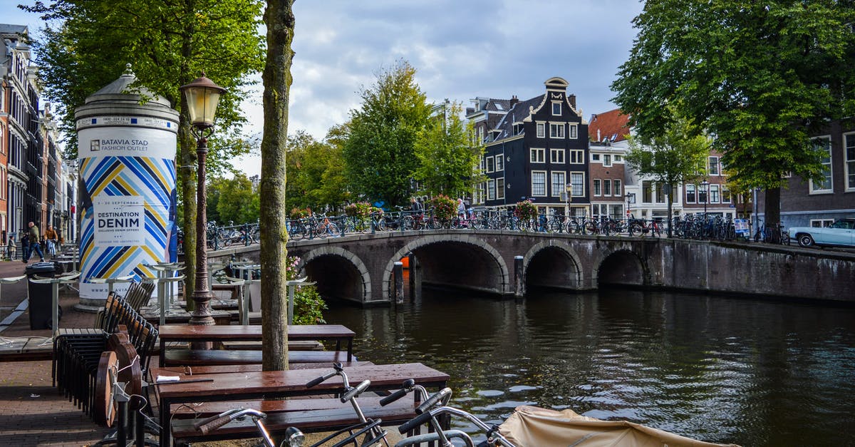 Bicycle rental in Netherlands with drop-off in another city - Arched bridge over canal in city district Bicycle rental in Netherlands with drop-off in another city - Arched bridge over canal in city district