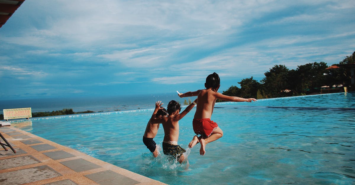 Budapest Pools Suitable for Children - Three Boy's Jumping Into the Water
