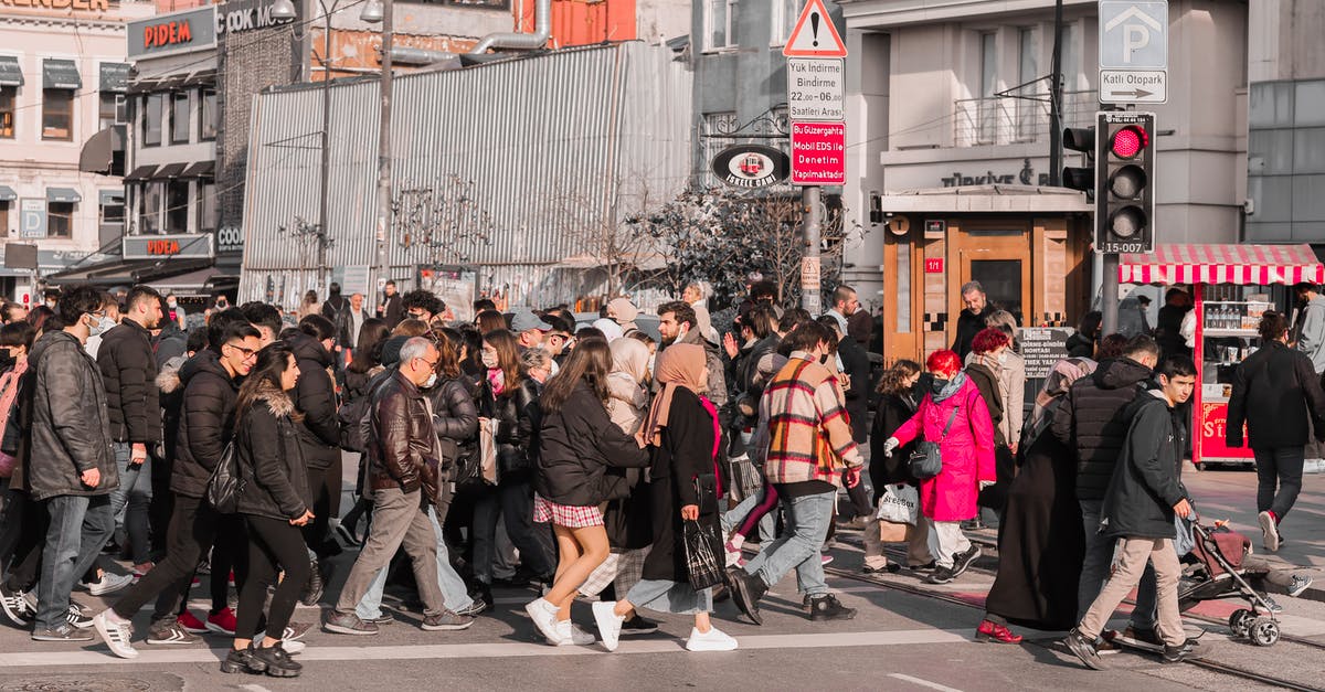 Bulgarian-Turkish border crossing from Sofia to Istanbul - Pedestrians Crossing a Street in Istanbul Bulgarian-Turkish border crossing from Sofia to Istanbul - Pedestrians Crossing a Street in Istanbul