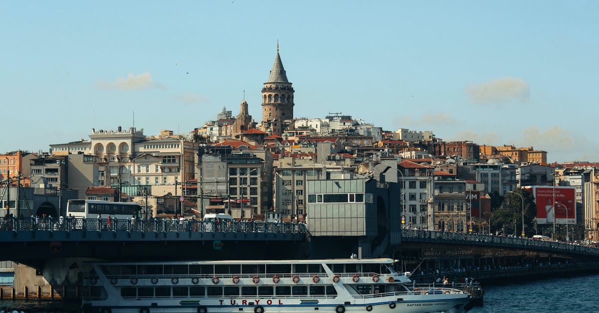Bulgarian-Turkish border crossing from Sofia to Istanbul - A Ferry Boat Crossing the Galata Bridge Bulgarian-Turkish border crossing from Sofia to Istanbul - A Ferry Boat Crossing the Galata Bridge