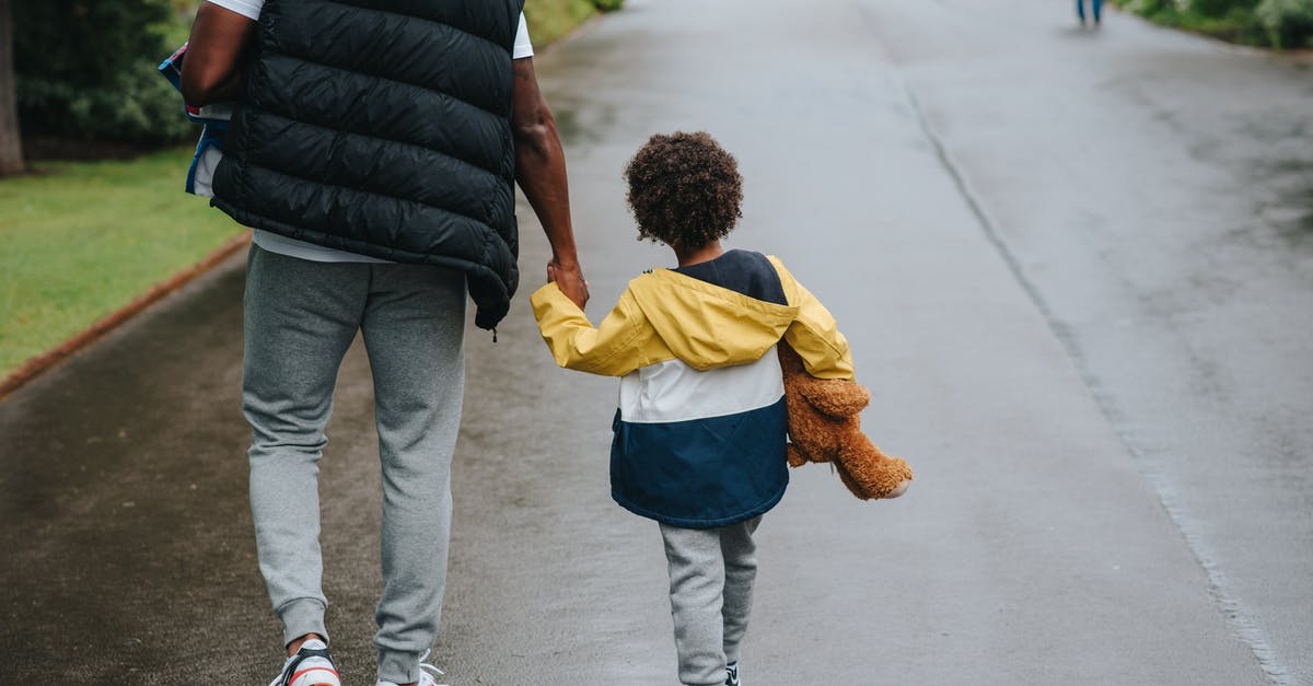 Can't smugglers just walk straight through E.U. customs checks? - Crop black man with son holding hands strolling on roadway Can't smugglers just walk straight through E.U. customs checks? - Crop black man with son holding hands strolling on roadway