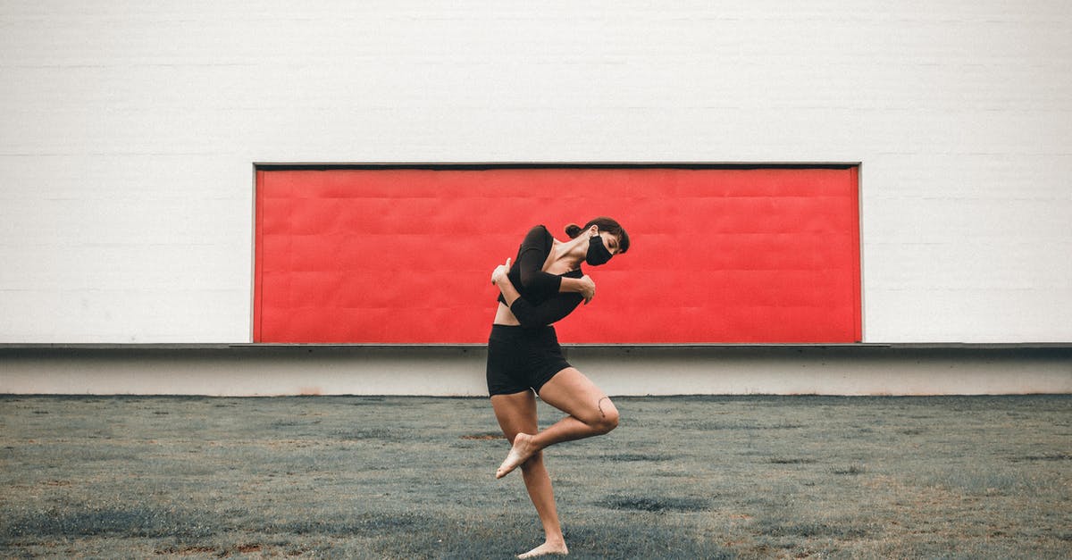 Can I attend a short training course for medical professionals on a UK standard visitor visa? - Full body of flexible barefoot female dancer wearing protective mask standing on one leg while performing dance movement on street