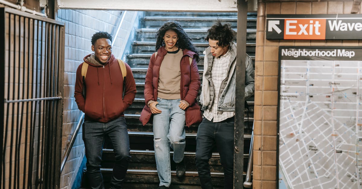 Can I enter the UK prior to the start of my student visa? [duplicate] - Happy multiethnic friends walking down stairs in underground station