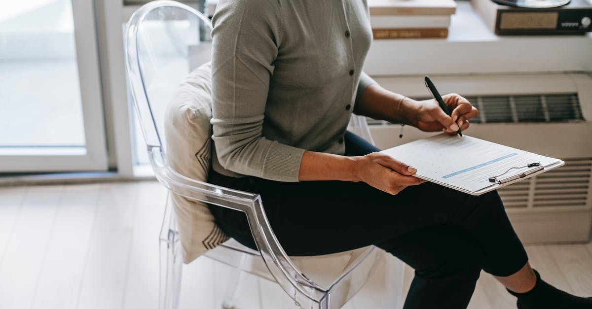 Can I make a Schengen Visa Appointment without having all the information for the application form? [closed] - From above of unrecognizable female psychologist with crossed legs taking notes on clipboard while filling out questionnaire during psychotherapy appointment in cozy office