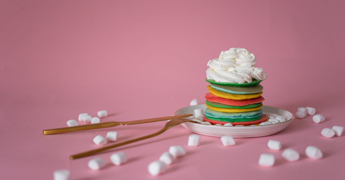 Can I take a metal knife and fork through airport security? - Multicolored pancake with cream served near marshmallow