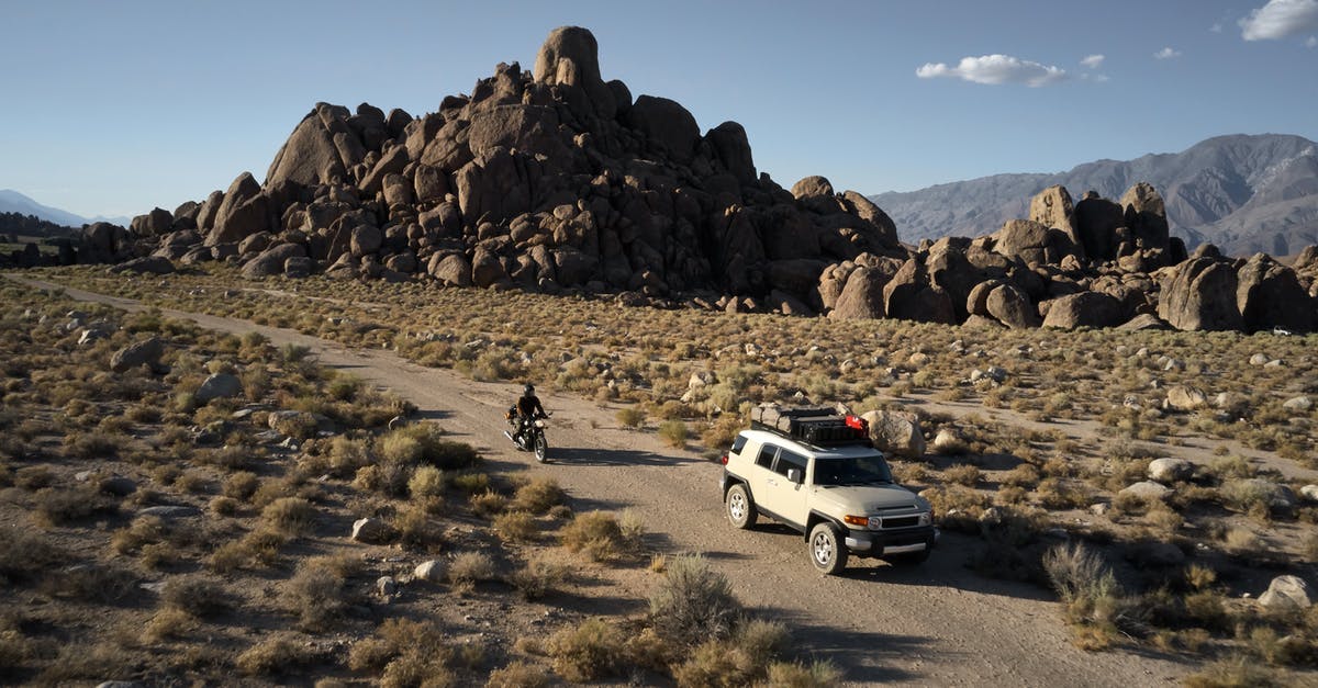 Can someone travel from outside the Schengen area into the Schengen area just as a transit passenger without holding any Schengen visa? - Car driving near motorbike in mountainous area in semidesert
