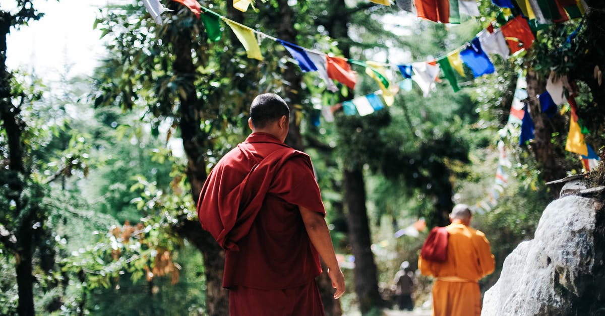 Can travellers see Buddhist temples in Saudi Arabia? - Two Monks Walking Between Trees Can travellers see Buddhist temples in Saudi Arabia? - Two Monks Walking Between Trees