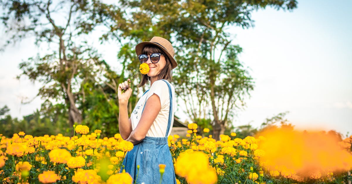 Can you travel with fresh flowers on domestic flights in the US? - Woman Sniffing Yellow Flowers Can you travel with fresh flowers on domestic flights in the US? - Woman Sniffing Yellow Flowers