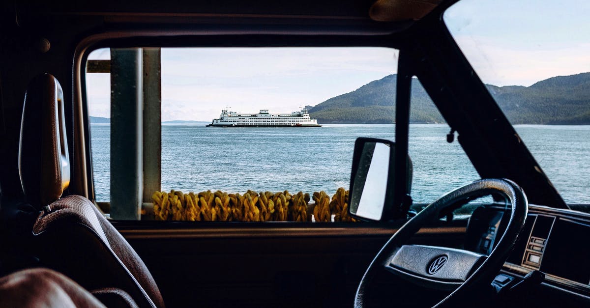 Car camping on transatlantic ship - Black Steering Wheel Car camping on transatlantic ship - Black Steering Wheel