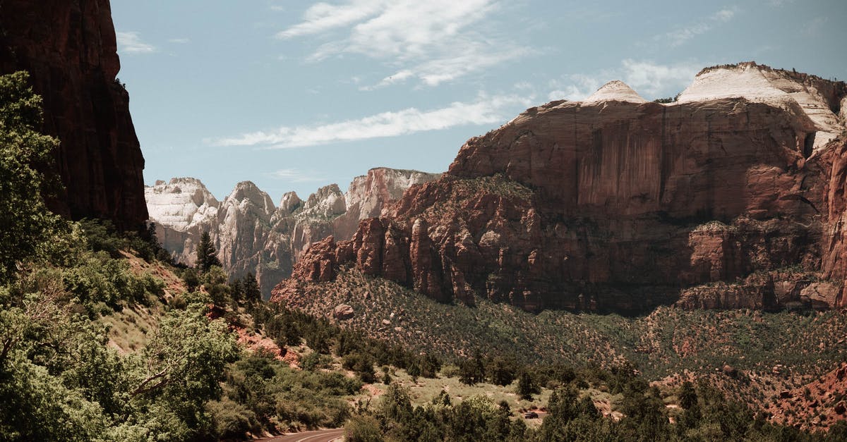Caravan travels, the rough way - Narrow path in mountainous area Caravan travels, the rough way - Narrow path in mountainous area