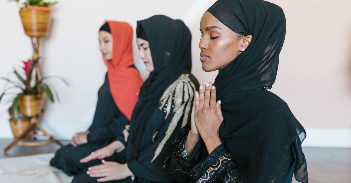 Charter flights to India - Women in Black Hijab Praying Charter flights to India - Women in Black Hijab Praying