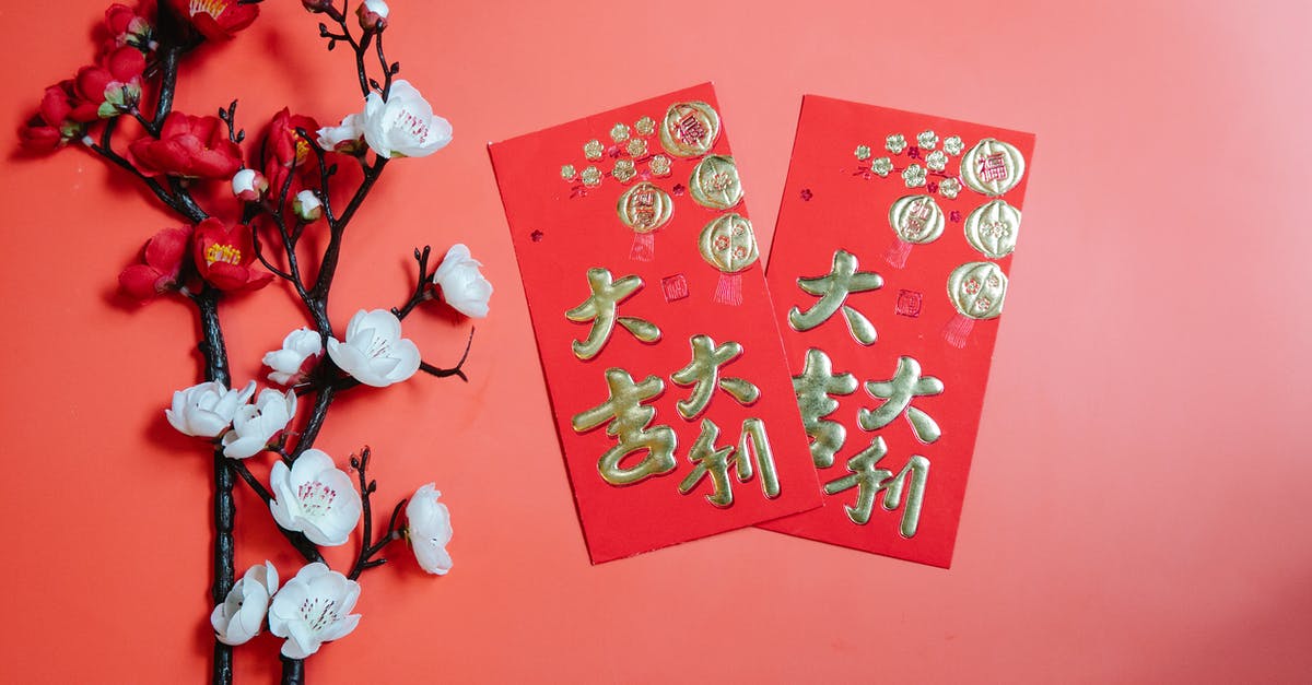 Chinese 5-year and 10-year visa eligibility for UK citizens - Oriental envelopes against decorative blooming Prunus on red background Chinese 5-year and 10-year visa eligibility for UK citizens - Oriental envelopes against decorative blooming Prunus on red background