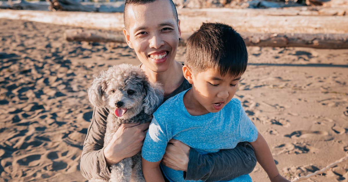 Companion Visa for family - Father Carrying His Son and Pet Dog Companion Visa for family - Father Carrying His Son and Pet Dog