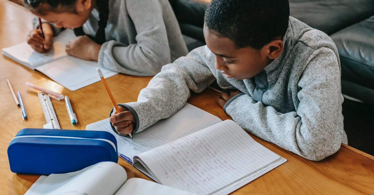 Compensation in case of delay from the EU via Turkish Airlines - Crop multiethnic schoolchildren writing in copybooks at desk