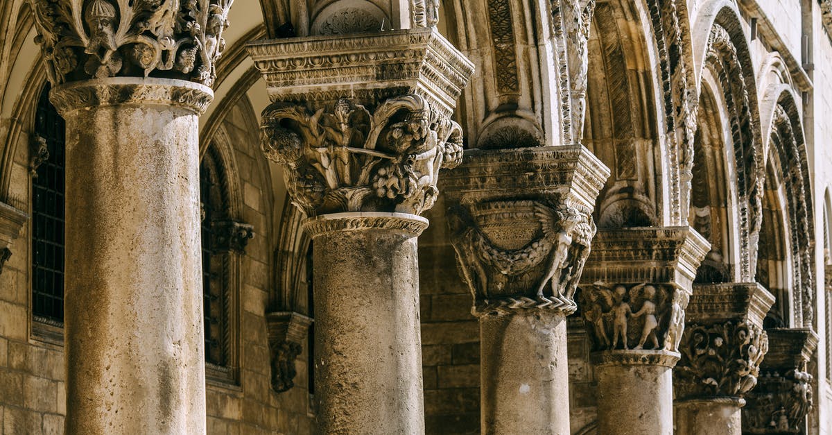 Croatia & Bosnia-Herzegovina Border between Split - Dubrovnik - Stone columns of old palace Croatia & Bosnia-Herzegovina Border between Split - Dubrovnik - Stone columns of old palace