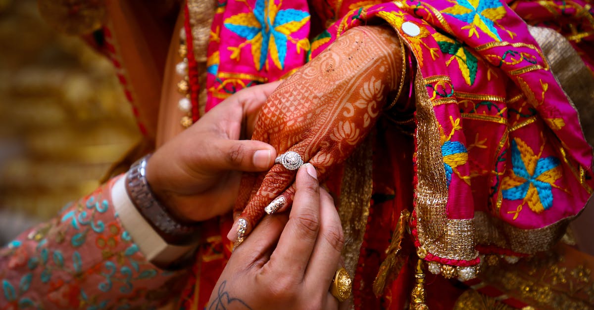 Diamond Jubilee events listing - Crop Indian man giving ring to woman during traditional wedding ceremony Diamond Jubilee events listing - Crop Indian man giving ring to woman during traditional wedding ceremony