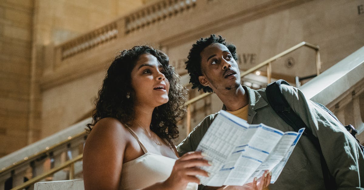 Do 'immigration officer at the departure point' check visa validity(real or fake) electronically? [duplicate] - Concentrated young multiethnic couple reading map during romantic trip