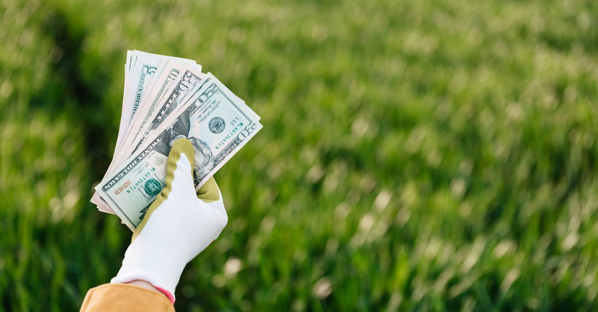 Do Hotel receipts in England show number of guests? - Crop anonymous gardener showing different dollar banknotes on grass background Do Hotel receipts in England show number of guests? - Crop anonymous gardener showing different dollar banknotes on grass background