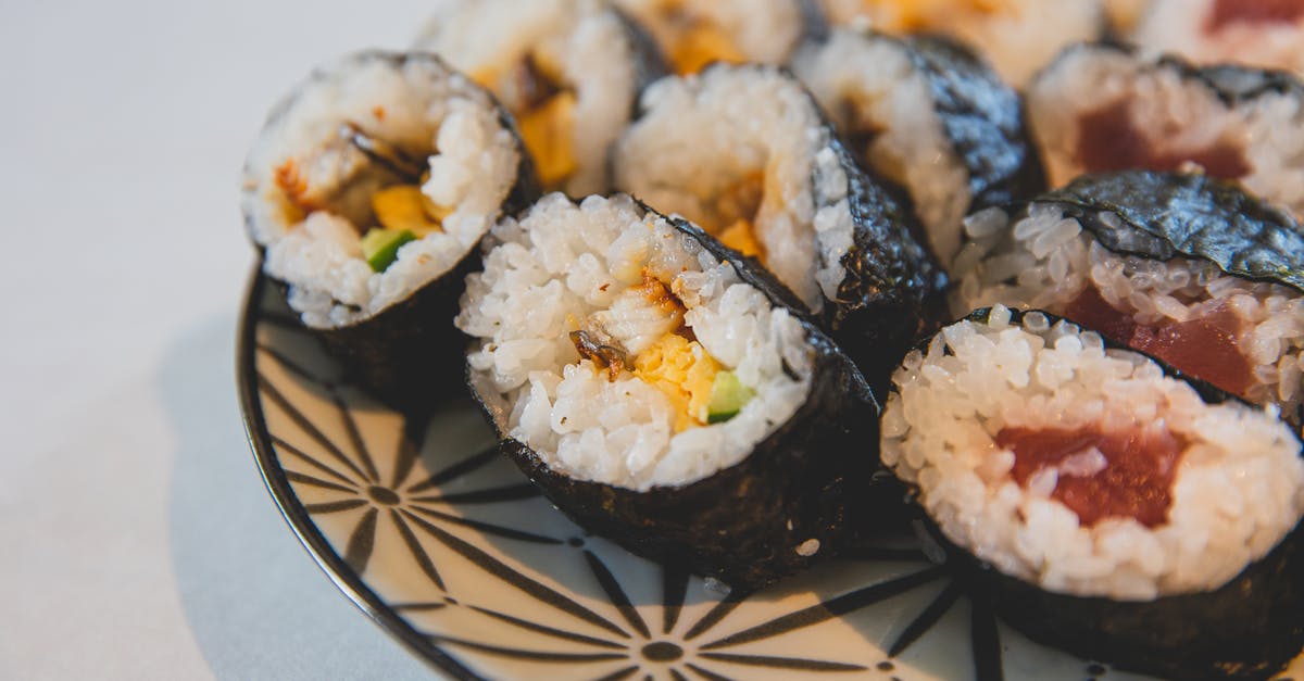 Do they serve sushi on flights? - Traditional Japanese rolls on plate Do they serve sushi on flights? - Traditional Japanese rolls on plate
