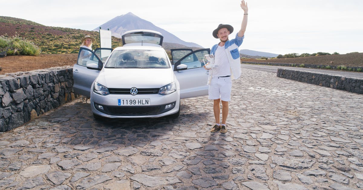 Does the free ASEZA visa allow to travel outside Aqaba? - Cheerful male in white clothes standing on cobblestone near car and greeting friend while resting with wife in countryside Does the free ASEZA visa allow to travel outside Aqaba? - Cheerful male in white clothes standing on cobblestone near car and greeting friend while resting with wife in countryside