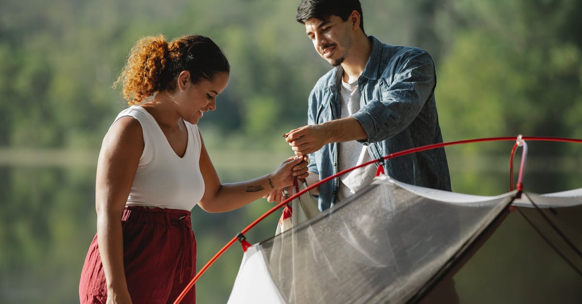 Does travel history of a minor help them when applying for a visa later as a young adult? [closed] - Content multiethnic couple of hikers setting up tent against river during summer journey in sunlight