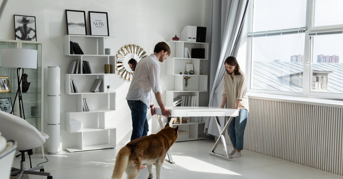 Dog registration - Australia - moving around areas [closed] - Couple Moving White Desk