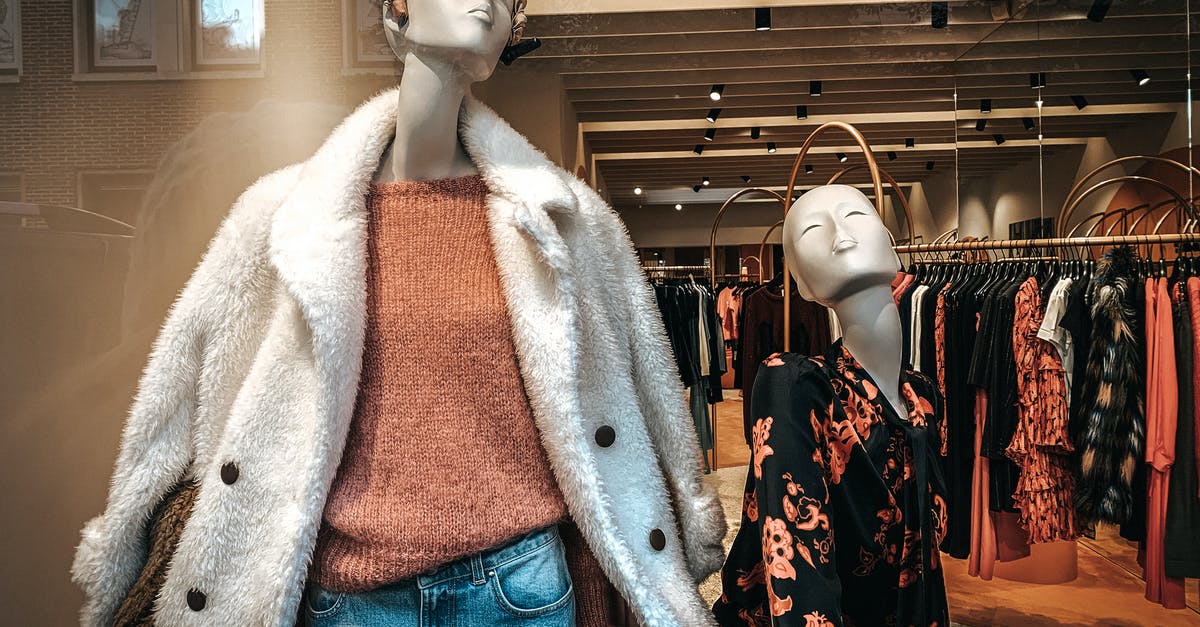 Dual citizens with different surnames on passport - Through glass of clothes shop with mannequins in trendy clothes and stands with dresses Dual citizens with different surnames on passport - Through glass of clothes shop with mannequins in trendy clothes and stands with dresses