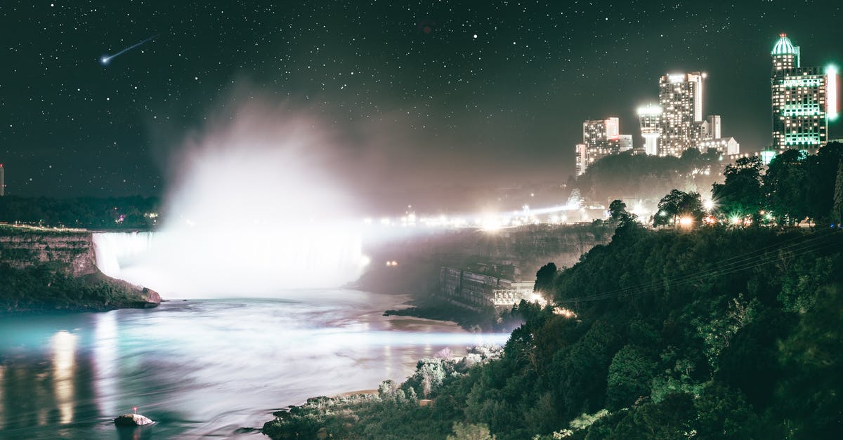 Entering Canada, Niagara border - View Of Niagara Falls And The Cityscape At Night