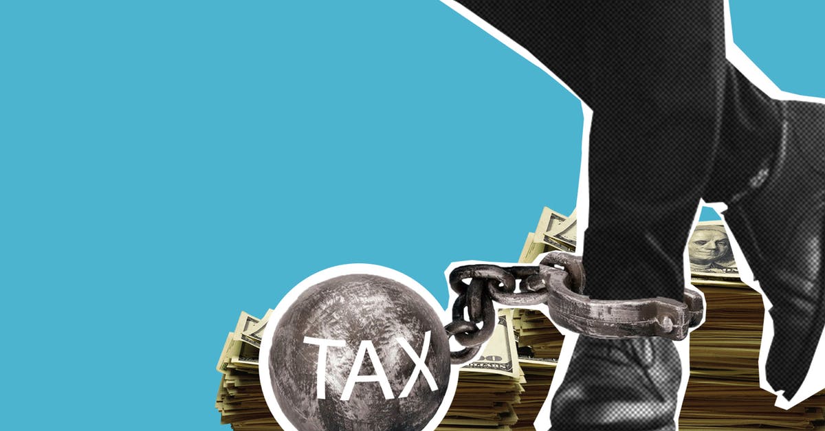 Entering the EU with a packaged netbook, duty and taxes - Decorative illustration of man walking in shackle with Tax inscription Entering the EU with a packaged netbook, duty and taxes - Decorative illustration of man walking in shackle with Tax inscription