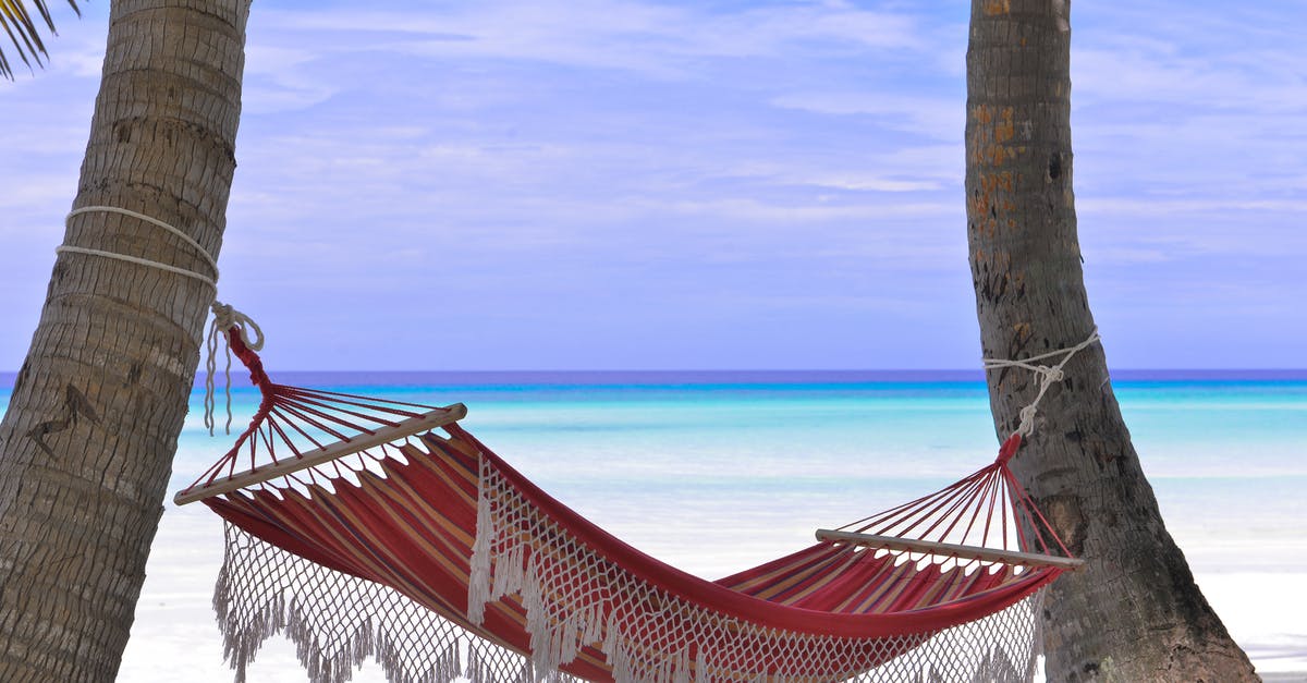 ESTA: re-entry after several caribbean stops - Red Hammock Tied Between Two Trees ESTA: re-entry after several caribbean stops - Red Hammock Tied Between Two Trees