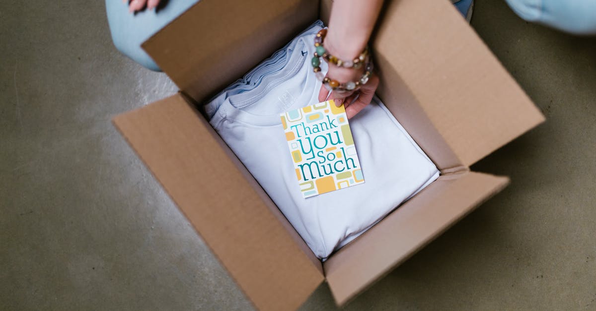 Expenditure in Poland - Forex Card doesn't have Złoty - Woman Putting Thank You Card into Box with T-Shirts Expenditure in Poland - Forex Card doesn't have Złoty - Woman Putting Thank You Card into Box with T-Shirts