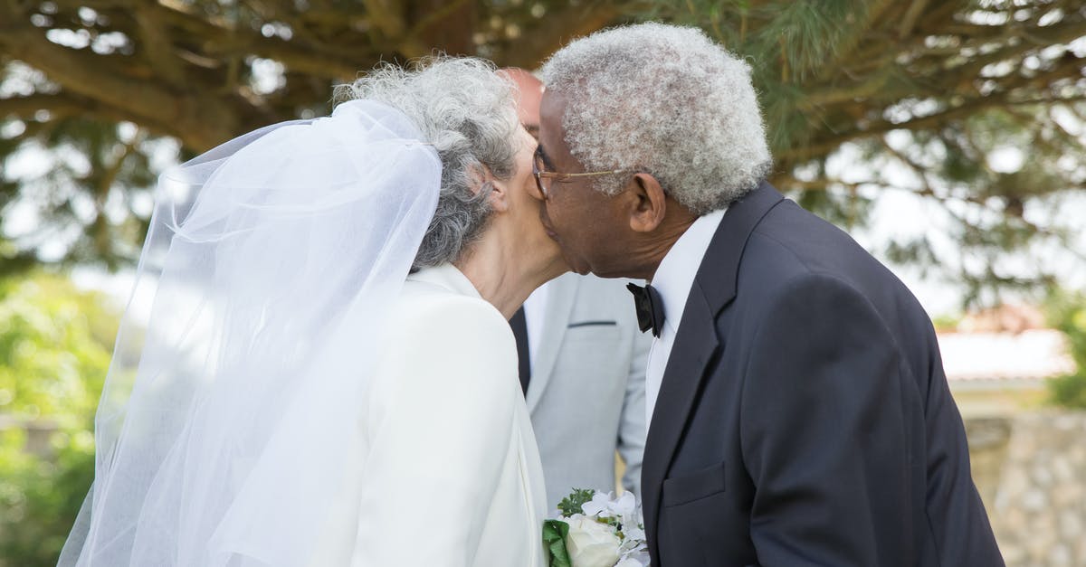 Extending a layover to the next day - Man in Black Suit Jacket Kissing Woman in White Wedding Dress Extending a layover to the next day - Man in Black Suit Jacket Kissing Woman in White Wedding Dress