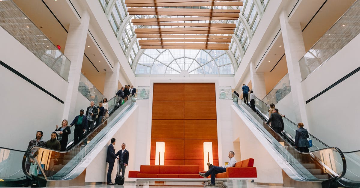 Fastest public elevator in the world - People on escalators in mall Fastest public elevator in the world - People on escalators in mall