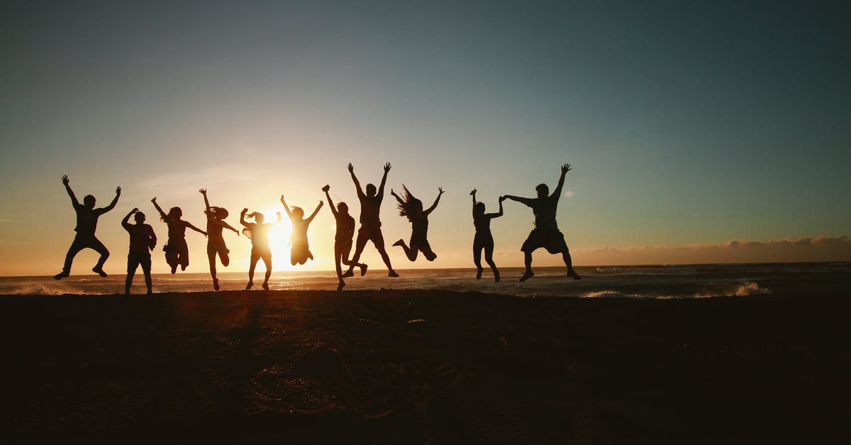 Foodsavers/dumpsters community in France? - Silhouette Photography of Group of People Jumping during Golden Time