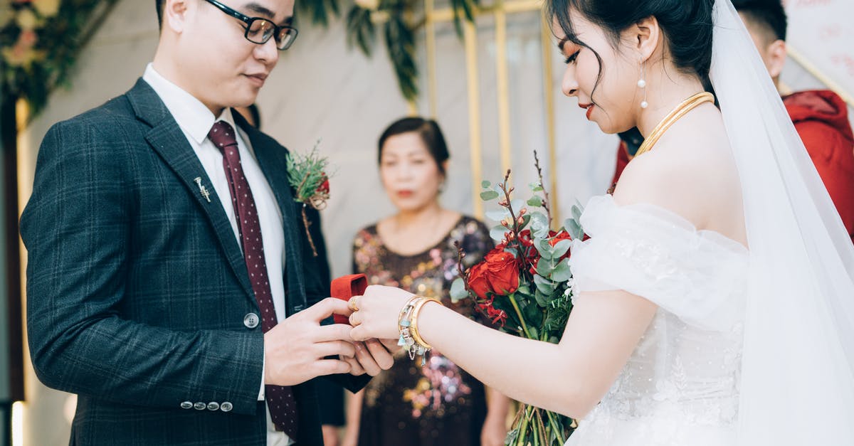 Foreign exchange in Cuba - how to prepare with cash? - Side view of crop ethnic bride with makeup in dress with bridal bouquet and groom in suit with eyeglasses preparing rings during marriage ceremony in decorated hall behind parent Foreign exchange in Cuba - how to prepare with cash? - Side view of crop ethnic bride with makeup in dress with bridal bouquet and groom in suit with eyeglasses preparing rings during marriage ceremony in decorated hall behind parent
