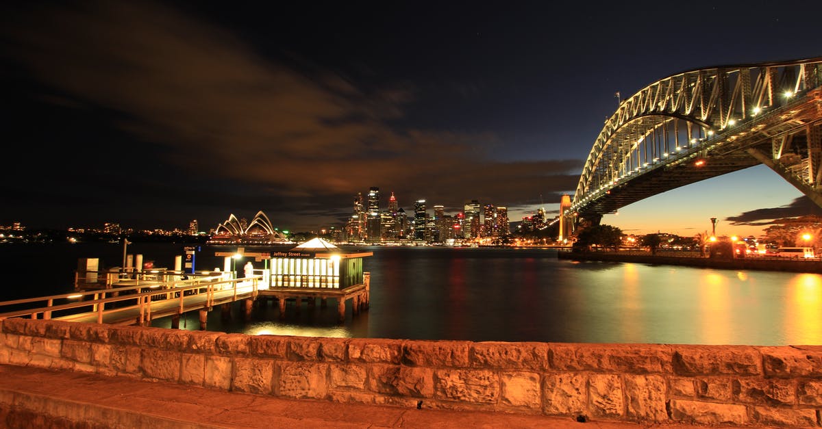 Free view of the Sydney CBD - Gray Suspension Bridge during Night Time Free view of the Sydney CBD - Gray Suspension Bridge during Night Time