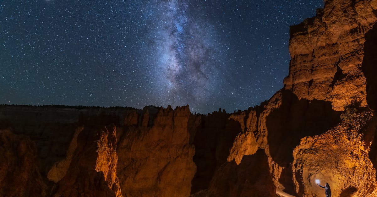 Getting around and parking in Bryce Canyon when the shuttle is not operating - A Person Holding a Light at Bryce Canyon Under a Beautiful Starry Sky Getting around and parking in Bryce Canyon when the shuttle is not operating - A Person Holding a Light at Bryce Canyon Under a Beautiful Starry Sky