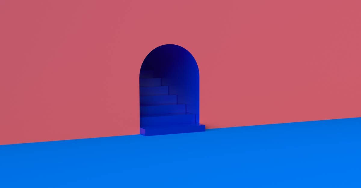 Greek Blue Paper - Blue Staircase in Red Wall Graphic Greek Blue Paper - Blue Staircase in Red Wall Graphic