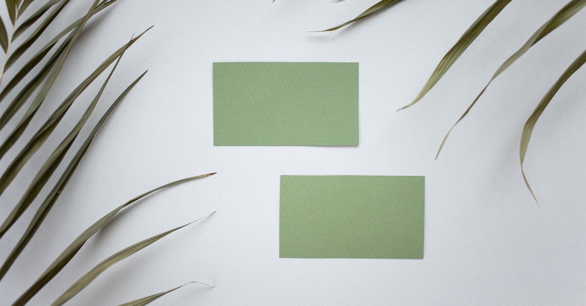 Green Card Holder Re-Entry - Top view of green mock up business cards placed on white background near plant with lush leaves in modern studio Green Card Holder Re-Entry - Top view of green mock up business cards placed on white background near plant with lush leaves in modern studio