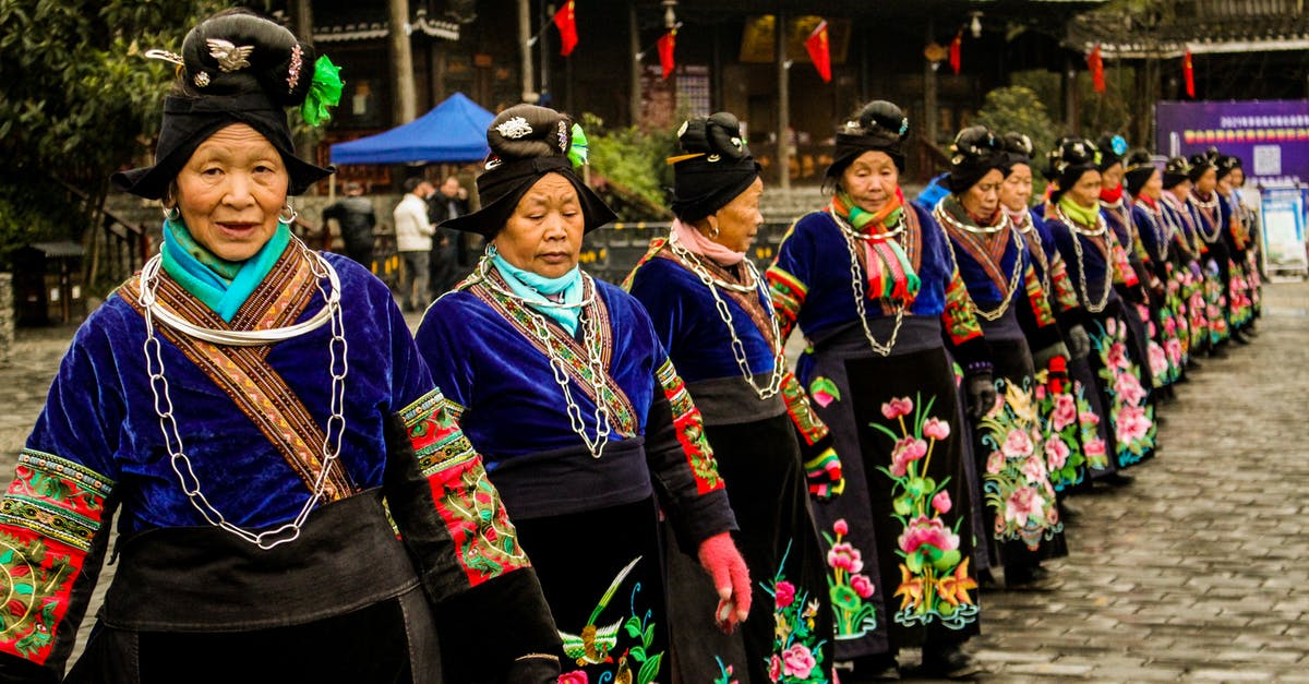 Harbin, China in January, What clothing is needed? - Miao Women in Traditional Clothes Standing in Line Harbin, China in January, What clothing is needed? - Miao Women in Traditional Clothes Standing in Line