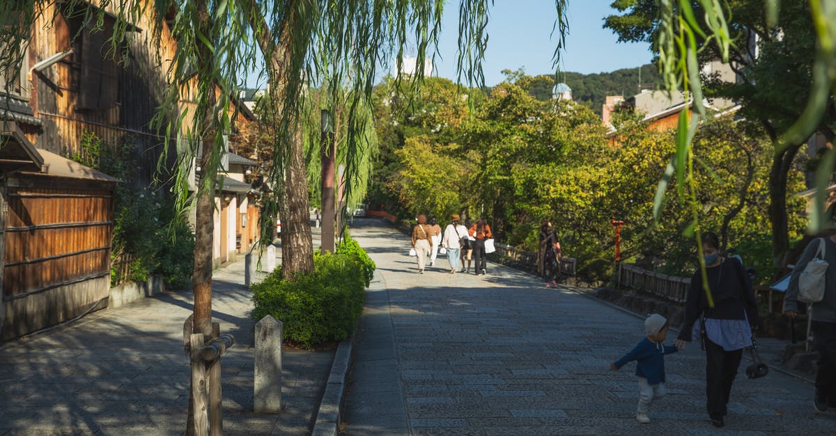 How can a tourist obtain an 'authentic' duelling scar? - Anonymous people strolling in old city district near wooden houses and green trees How can a tourist obtain an 'authentic' duelling scar? - Anonymous people strolling in old city district near wooden houses and green trees