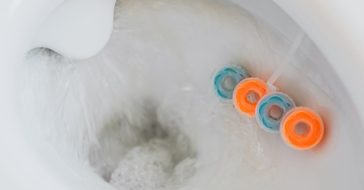 How can I wash myself Indian-style (using water not toilet paper) in Western toilets? - From above of flushing water in toilet bowl with cleaner and freshener block How can I wash myself Indian-style (using water not toilet paper) in Western toilets? - From above of flushing water in toilet bowl with cleaner and freshener block