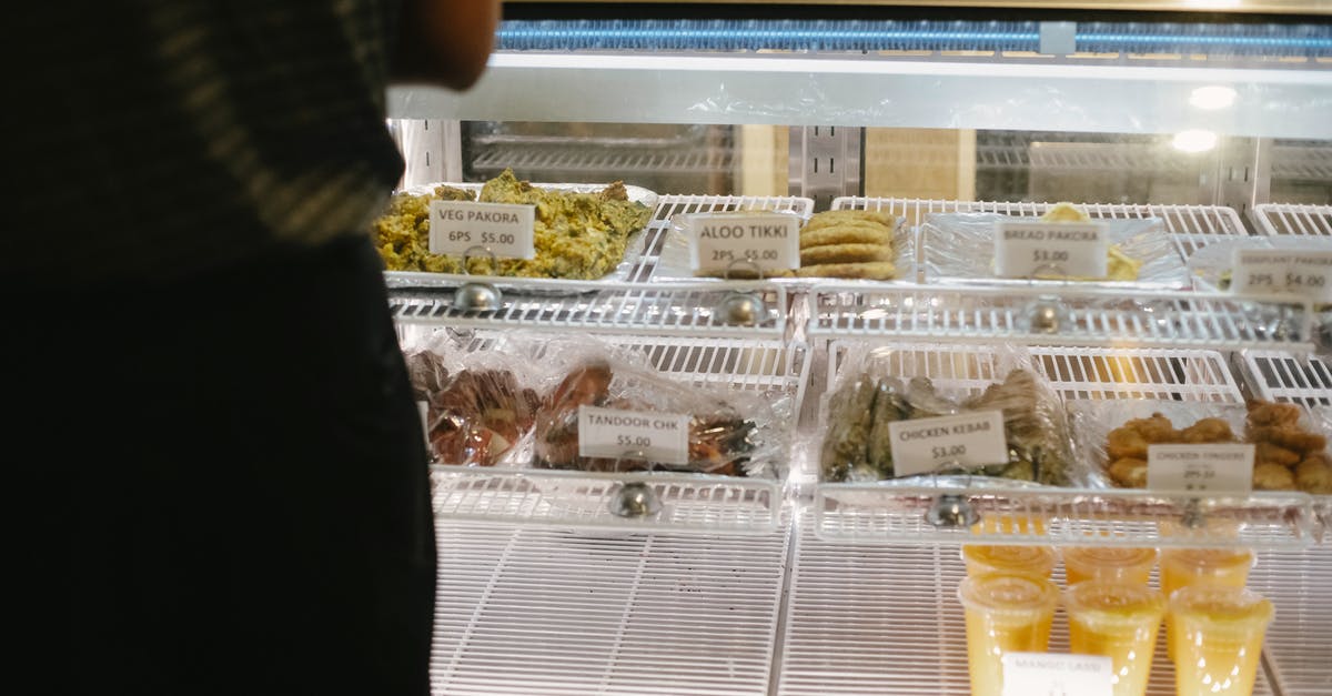 How do airports check incoming goods [closed] - Back view of anonymous customer standing near glass showcase with assorted sweets while choosing delicious desserts in confectionery shop and making order