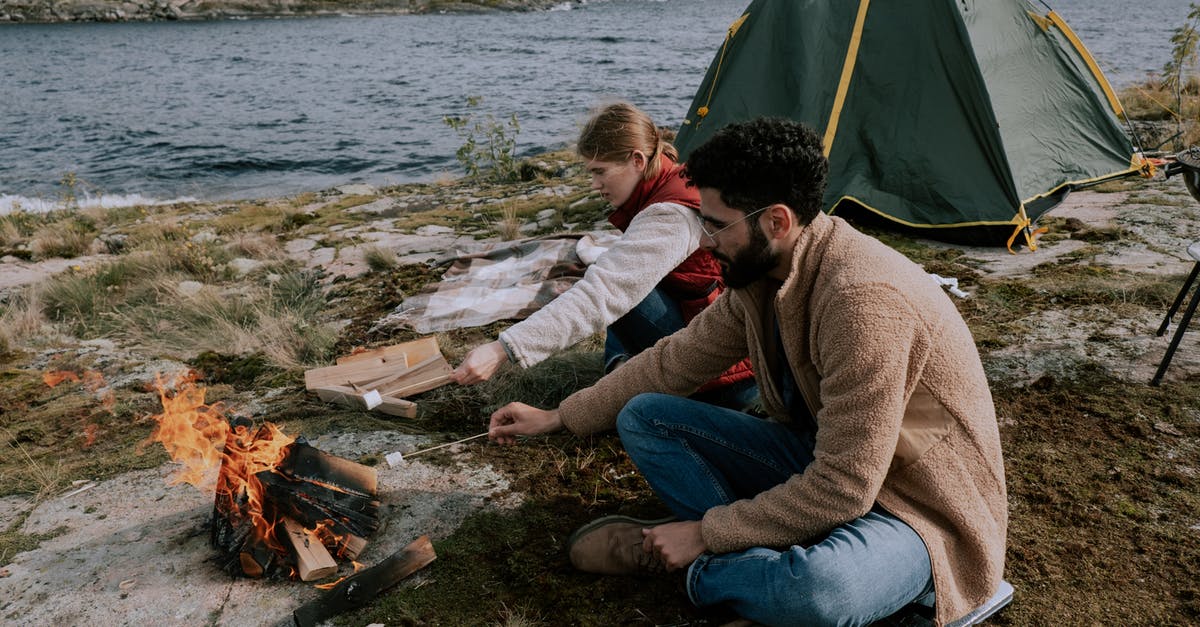 How do I find a campsite that allows campfires in Iceland? - Couple Sitting on Ground Beside Bonfire with Marshmallows How do I find a campsite that allows campfires in Iceland? - Couple Sitting on Ground Beside Bonfire with Marshmallows