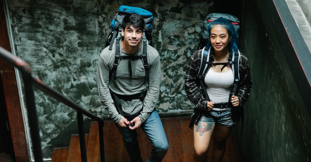 How does free baggage for Frequent Traveler status work? - Multiethnic couple of travelers with backpacks How does free baggage for Frequent Traveler status work? - Multiethnic couple of travelers with backpacks